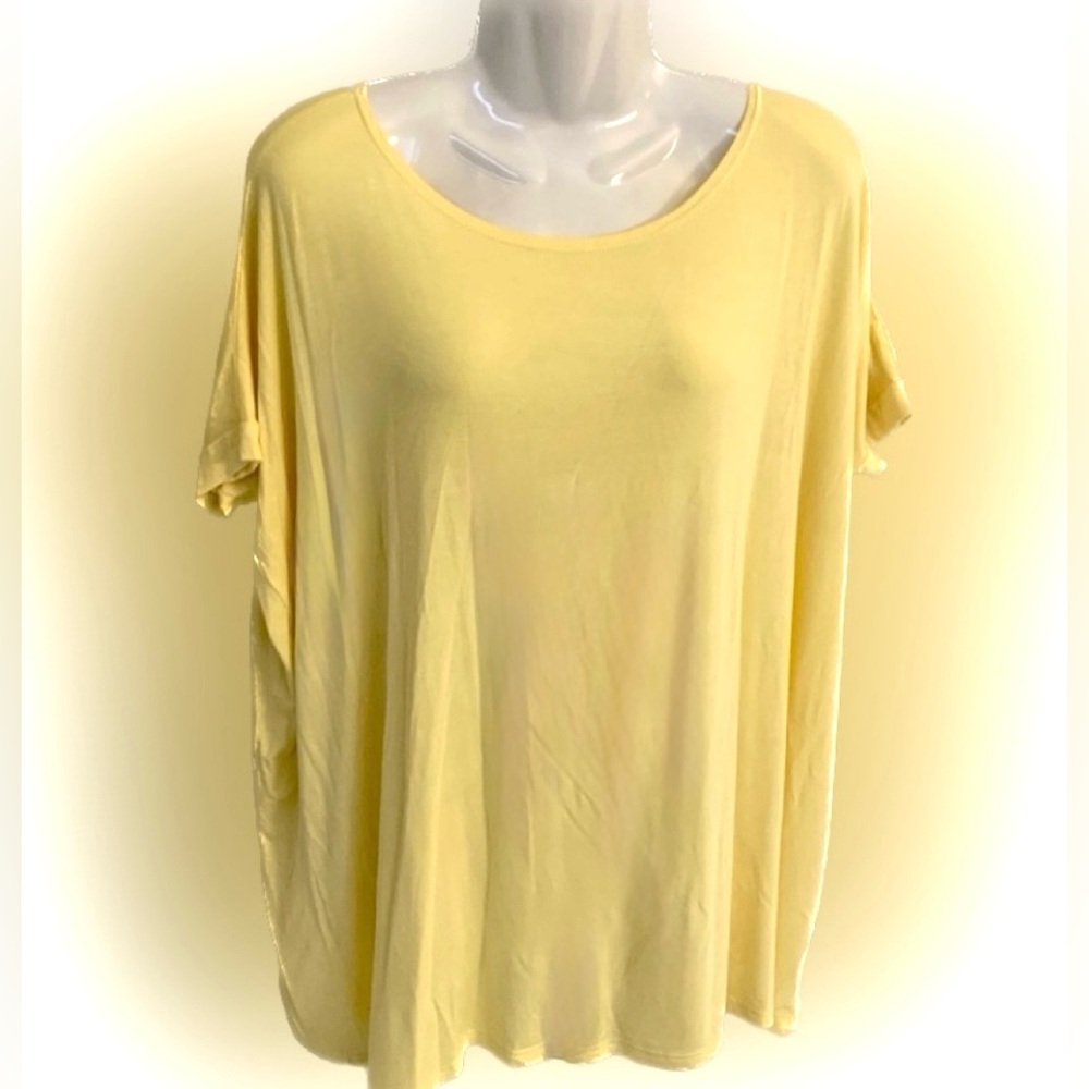 Piko Yellow tunic blouse top Women’s S Small relaxed fit Bamboo Vintage Y2K 1988